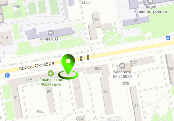 Адрес зала каратэ №5 в Гомеле на карте